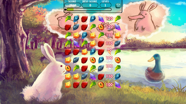 Игра Bunny Jewel Match Adventure, скриншот