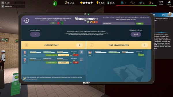 Игра Cafe Owner Simulator, скриншот