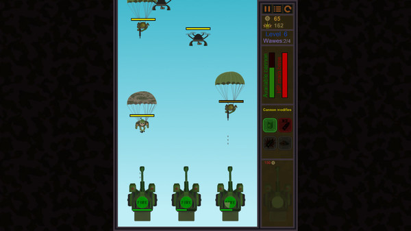 Игра Cannons-Defenders, скриншот