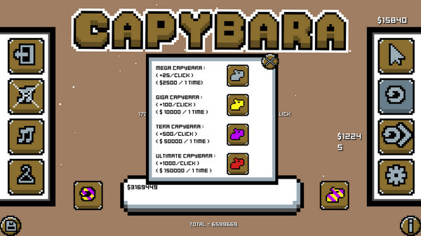 Игра Capybara Achievement Clicker, скриншот