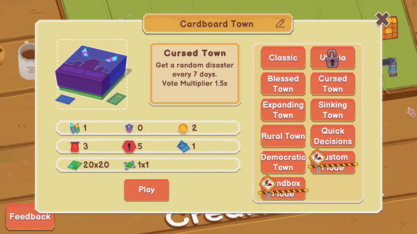 Игра Cardboard Town, скриншот