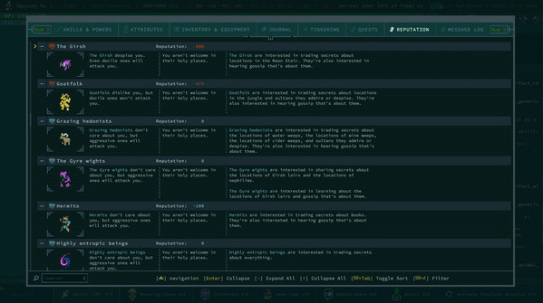 Игра Caves of Qud, скриншот