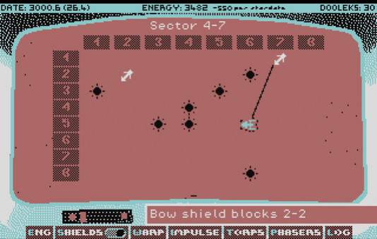 Игра CGA Trek, скриншот