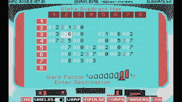 Игра CGA Trek, скриншот