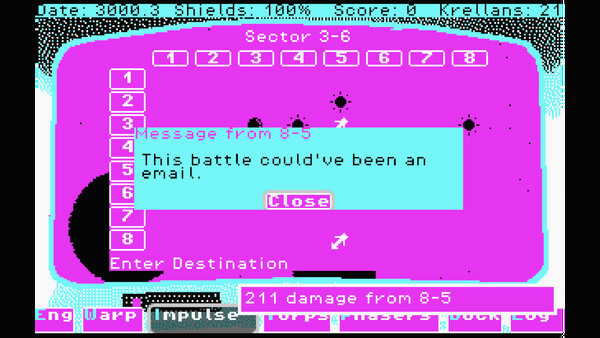 Игра CGA Trek, скриншот