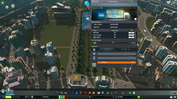 Игра Cities: Skylines - Concerts, скриншот