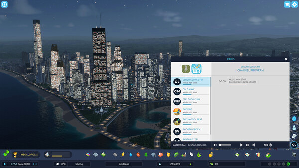 Игра Cities: Skylines II - Cloud Lounge FM, скриншот