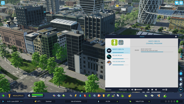 Игра Cities: Skylines II - Smooth Vibes FM, скриншот