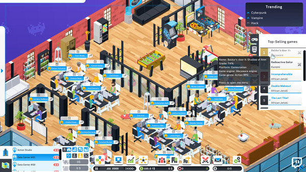Игра City Game Studio: a tycoon about game dev, скриншот