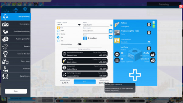 Игра City Game Studio: a tycoon about game dev, скриншот