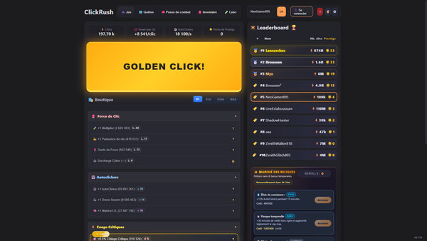 Игра ClickRush, скриншот