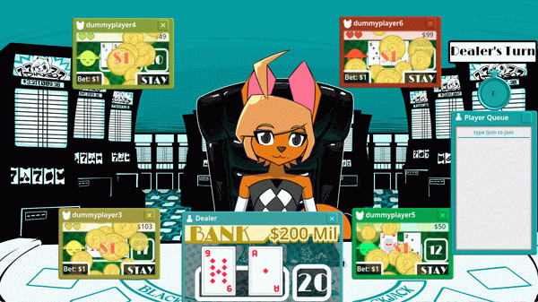 Игра Cole Dingo's Vtuber Blackjack, скриншот