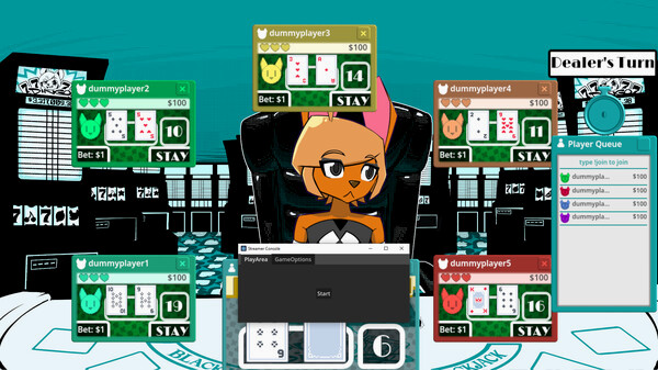 Игра Cole Dingo's Vtuber Blackjack, скриншот