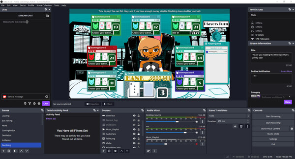 Игра Cole Dingo's Vtuber Blackjack, скриншот