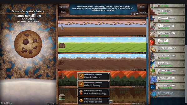 Игра Cookie Clicker, скриншот
