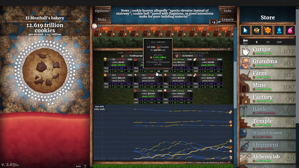 Игра Cookie Clicker, скриншот