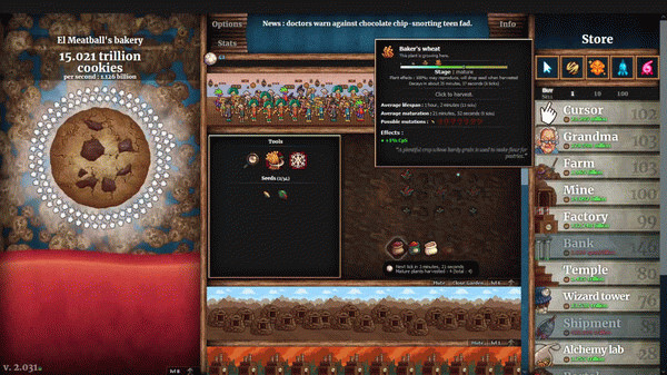 Игра Cookie Clicker, скриншот