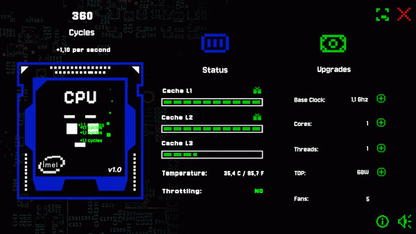 Игра CPU Clicker, скриншот