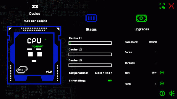 Игра CPU Clicker, скриншот