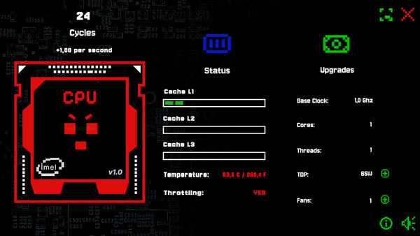 Игра CPU Clicker, скриншот