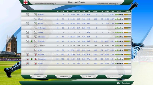 Игра Cricket Captain 2016, скриншот