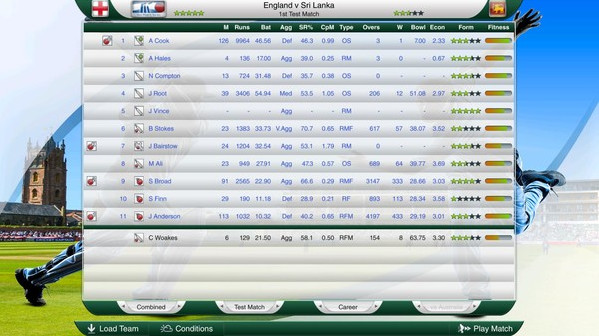 Игра Cricket Captain 2016, скриншот