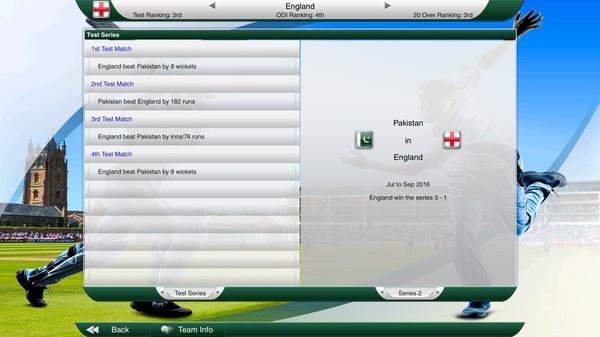 Игра Cricket Captain 2016, скриншот