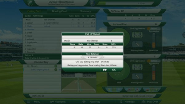 Игра Cricket Captain 2016, скриншот
