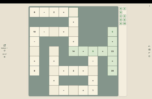 Игра Cross Math - Logic Number Puzzle, скриншот