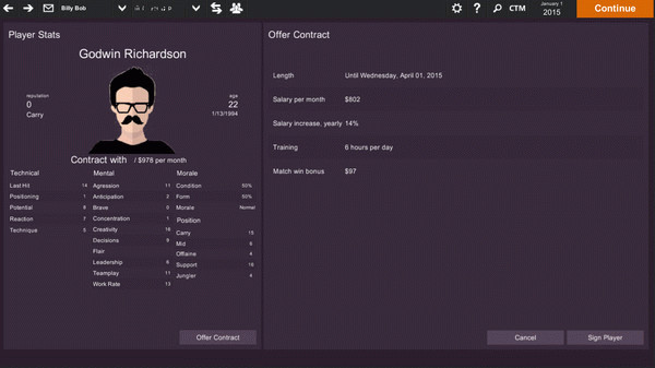 Игра Cyber Team Manager, скриншот