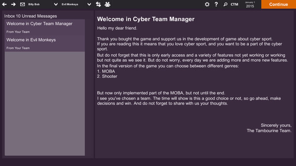 Игра Cyber Team Manager, скриншот