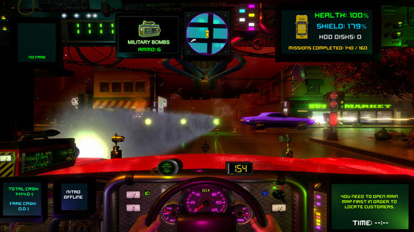 Игра CyberTaxi, скриншот
