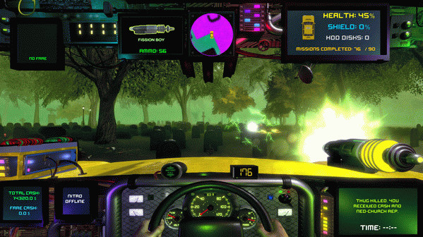 Игра CyberTaxi, скриншот