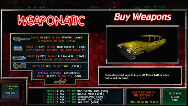 Игра CyberTaxi, скриншот