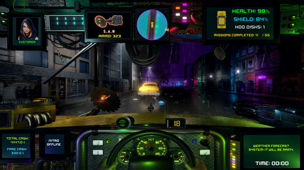Игра CyberTaxi, скриншот