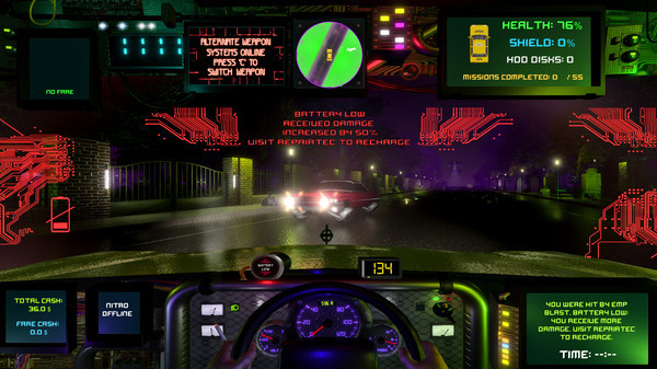 Игра CyberTaxi, скриншот