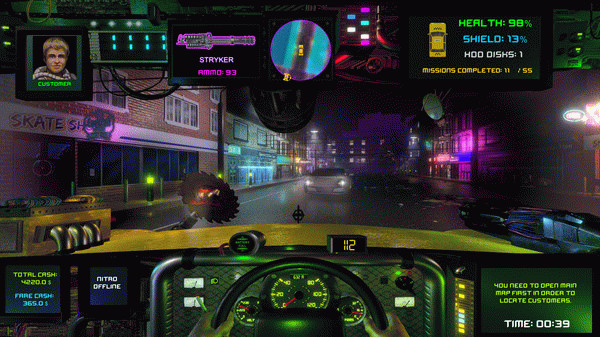 Игра CyberTaxi, скриншот