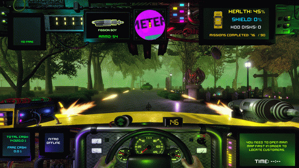 Игра CyberTaxi, скриншот