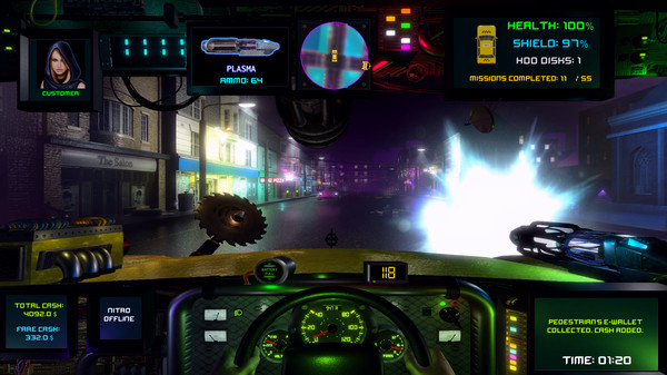 Игра CyberTaxi, скриншот