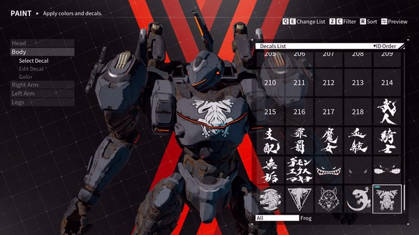 Игра DAEMON X MACHINA - Arsenal Decals Bundle, скриншот