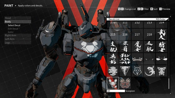 Игра DAEMON X MACHINA - Arsenal Decals Bundle, скриншот