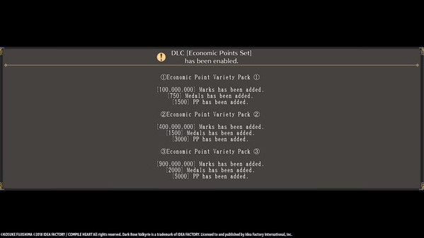 Игра Dark Rose Valkyrie: Economic Points Set, скриншот