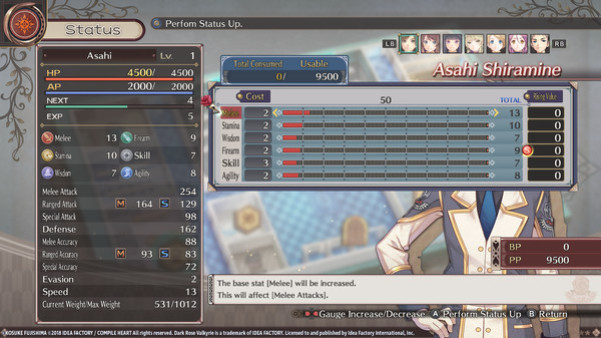 Игра Dark Rose Valkyrie: Economic Points Set, скриншот