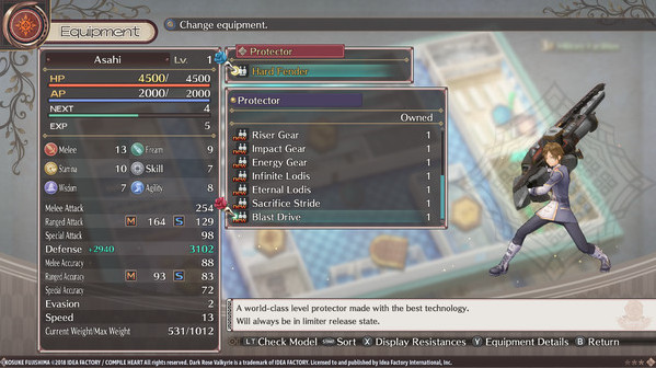 Игра Dark Rose Valkyrie: Extra Equipment Set, скриншот