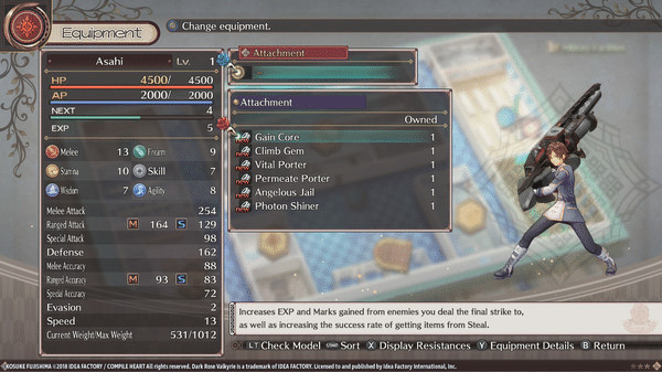 Игра Dark Rose Valkyrie: Extra Equipment Set, скриншот