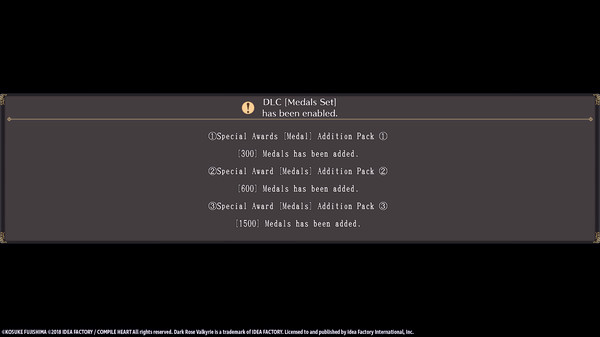 Игра Dark Rose Valkyrie: Medals Set, скриншот