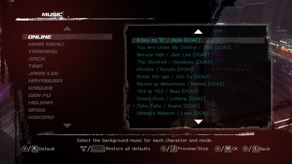 Игра DEAD OR ALIVE 5 Last Round: Core Fighters Add "DEAD OR ALIVE 2 Music", скриншот