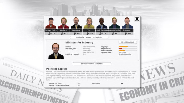 Игра Democracy 3, скриншот