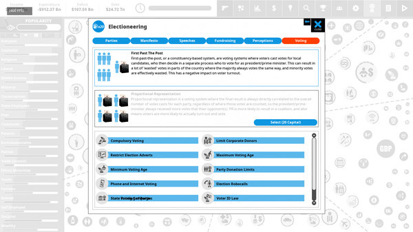 Игра Democracy 4 - Voting Systems, скриншот