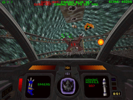 Игра Descent 2, скриншот